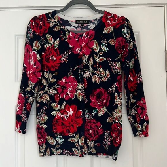 Joseph A Button Down Floral Cardigan Sweater - S - Picture 1 of 9